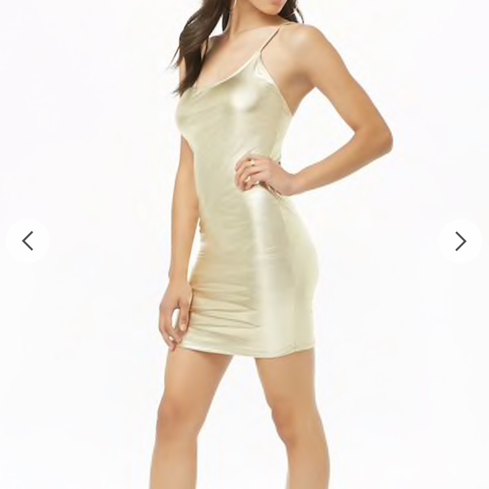 NWT Gold metallic Cami Dress